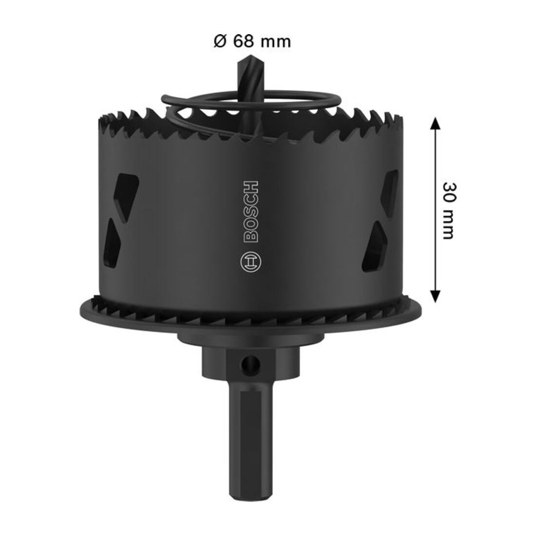 Bosch Scie-cloche pour bois et plaques de plâtre avec porte-outil et fraise à chanfreiner, 68 × 30 mm
