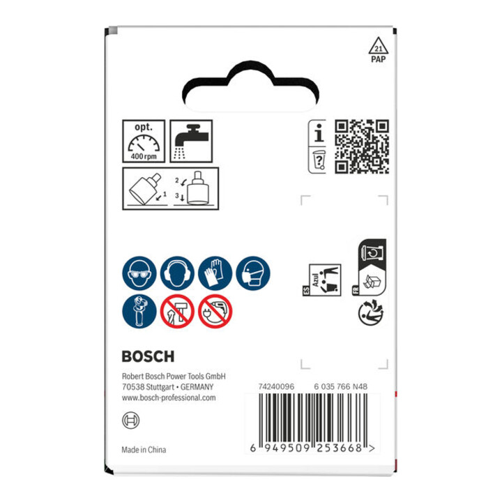 Bosch Scie-cloche pour carrelage avec support, 60 x 40 mm