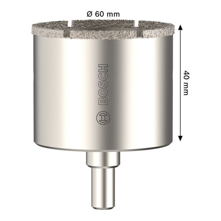 Bosch Scie-cloche pour carrelage avec support, 60 x 40 mm