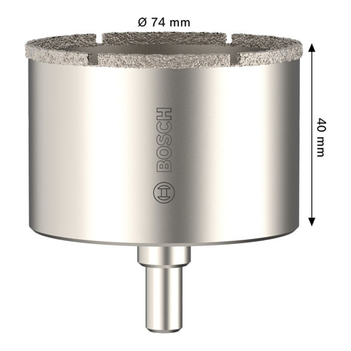 Bosch Scie-cloche pour carrelage avec support emmanchable, 74 x 40 mm
