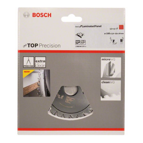 Bosch Top Precision kunststof cirkelzaagblad voor horizontaal/verticaal zagen en tafelzagen