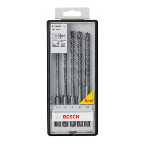 Bosch Punte per trapano a percussione SDS plus-5 Robust Line, 5pz.,  5,5 - 10mm