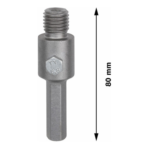 Bosch Sechskantaufnahmeschaft für Hohlbohrkronen mit M 16 11 mm 80 mm
