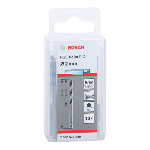 Bosch Sechskantbohrer HSS PointTeQ 2 mm
