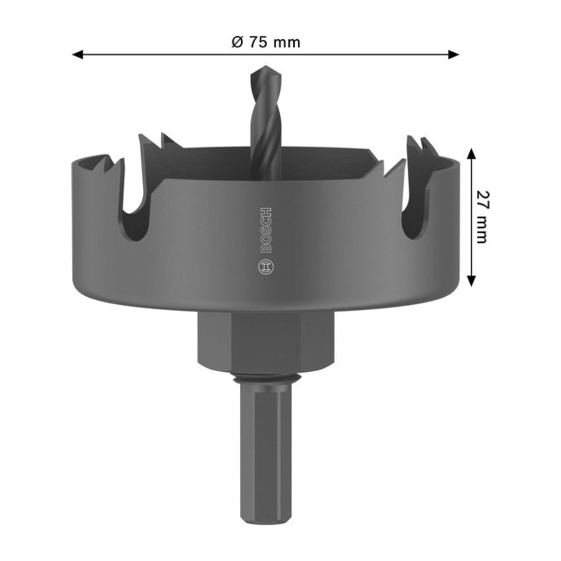 Bosch Sega a tazza per legno e cartongesso con attacco, 75 x 27 mm