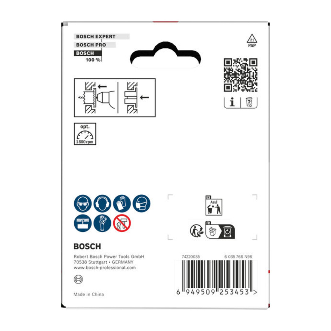 Bosch Sega a tazza per legno e cartongesso con attacco e svasatore, 68 x 30 mm