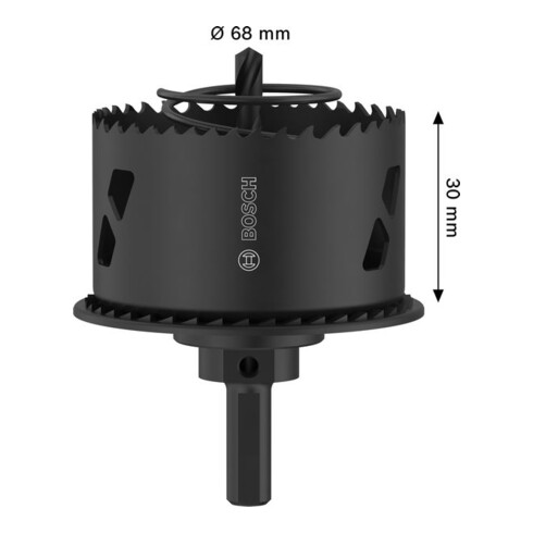 Bosch Sega a tazza per legno e cartongesso con attacco e svasatore, 68 x 30 mm