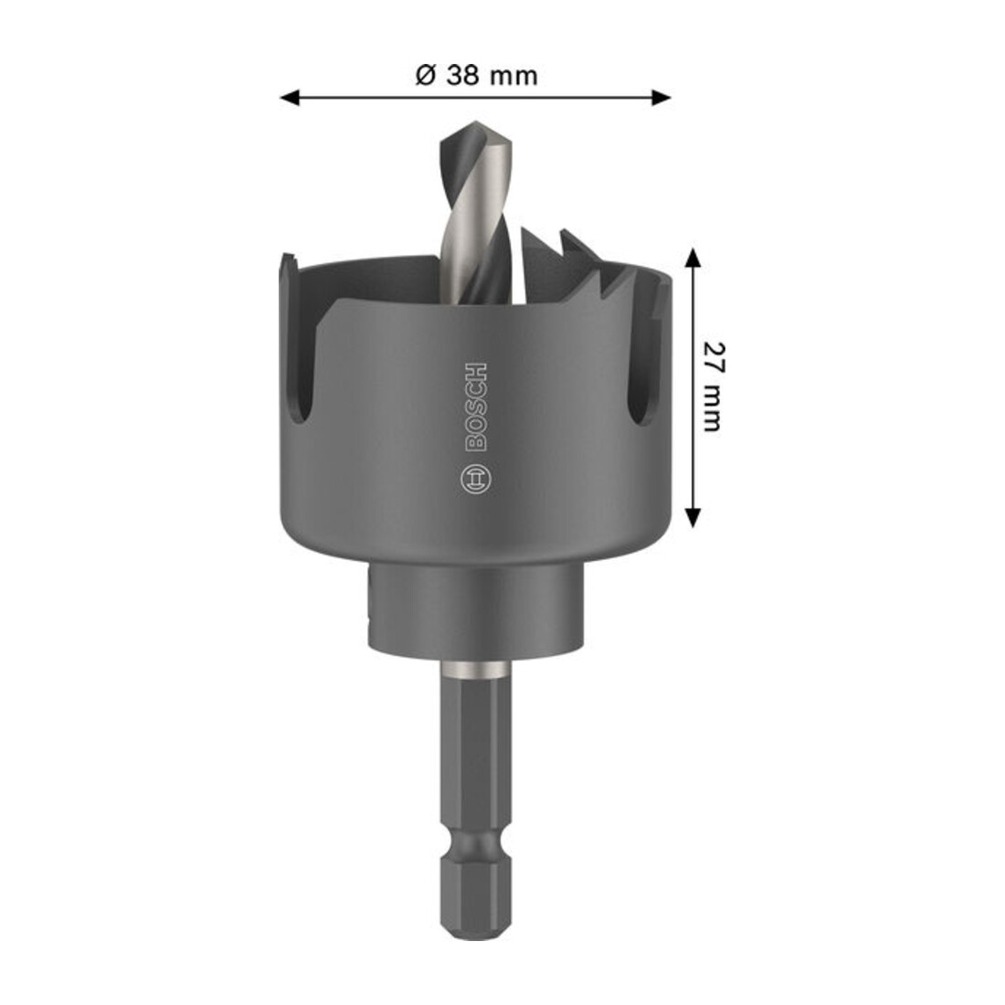 Bosch Sega a tazza per legno e cartongesso con supporto, 38 x 27 mm