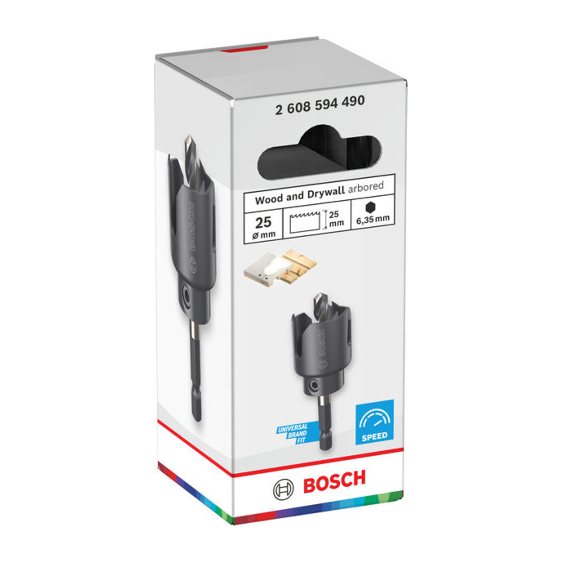 Bosch Sega a tazza per legno e cartongesso con supporto a innesto, 25 x 27 mm
