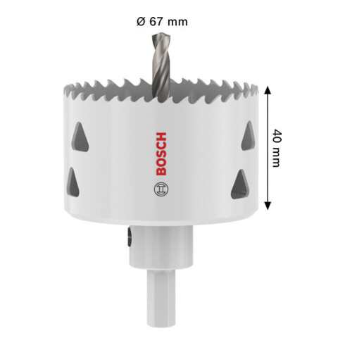 Bosch Sega a tazza per materiali misti con supporto, 67 x 40 mm