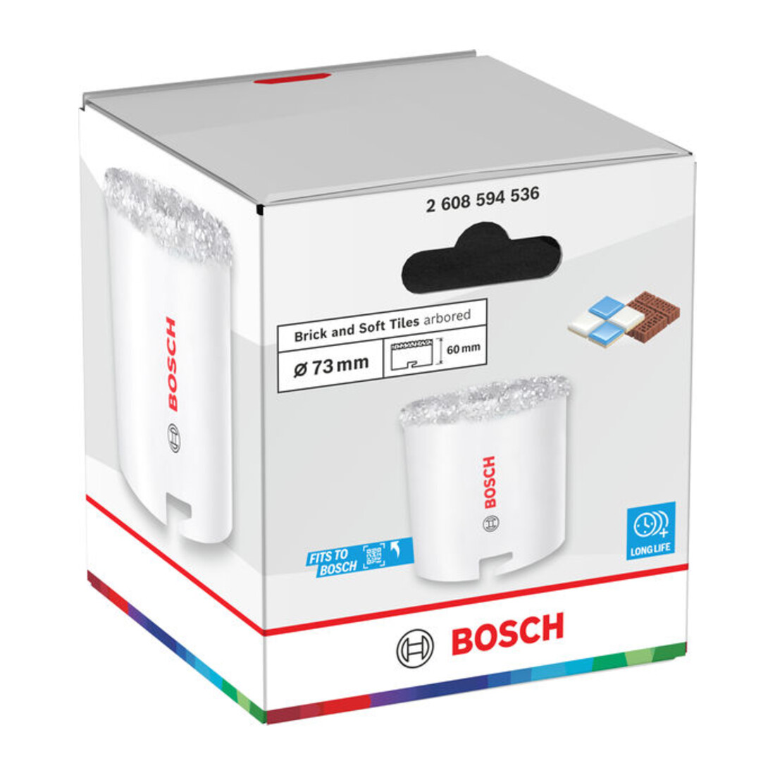 Bosch Sega a tazza per mattoni e piastrelle morbide con supporto, 73 x 60 mm