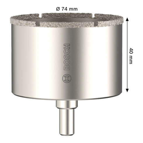 Bosch Sega a tazza per piastrelle con supporto, 74 x 40 mm