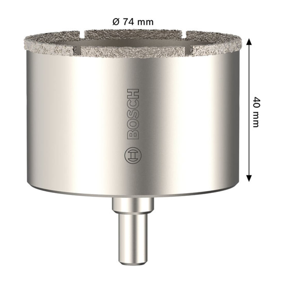 Bosch Sega a tazza per piastrelle con supporto, 74 x 40 mm
