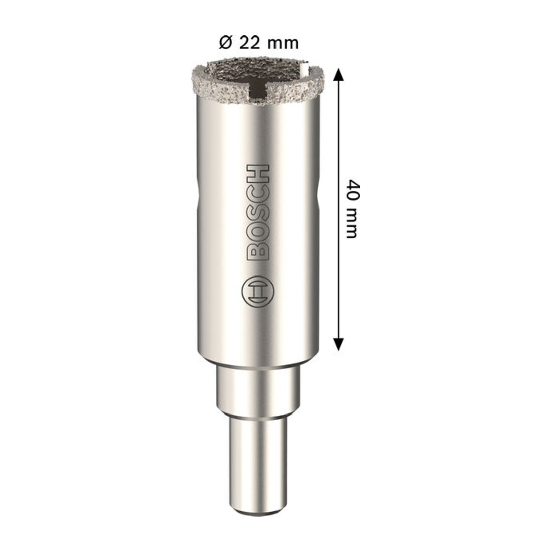 Bosch Sega a tazza per piastrelle con supporto a innesto, 22 x 40 mm