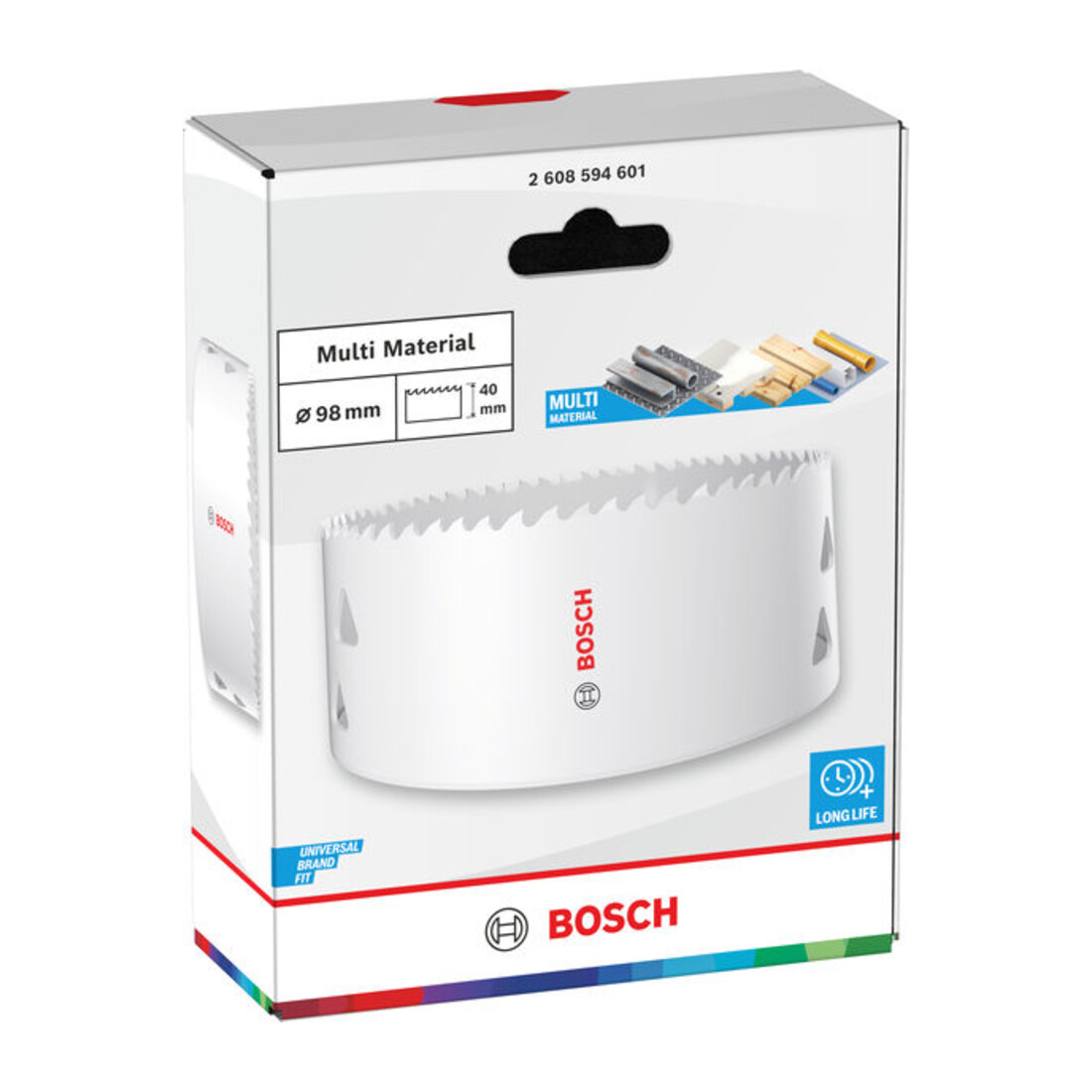 Bosch Seghetto a tazza multi materiale con filetto, 98 x 40 mm