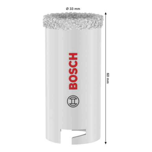 Bosch Seghetto a tazza per mattoni e piastrelle morbide con supporto a innesto, 33 x 60 mm