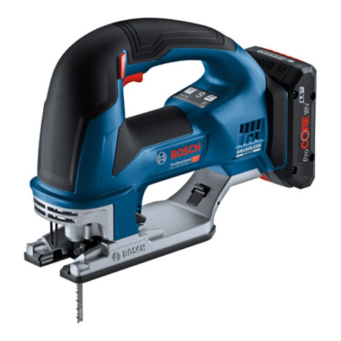 Bosch Seghetto alternativo a batteria GST 18V-155 BC, 2 batterie ProCORE18V 4.0Ah, caricabatterie e L-BOXX