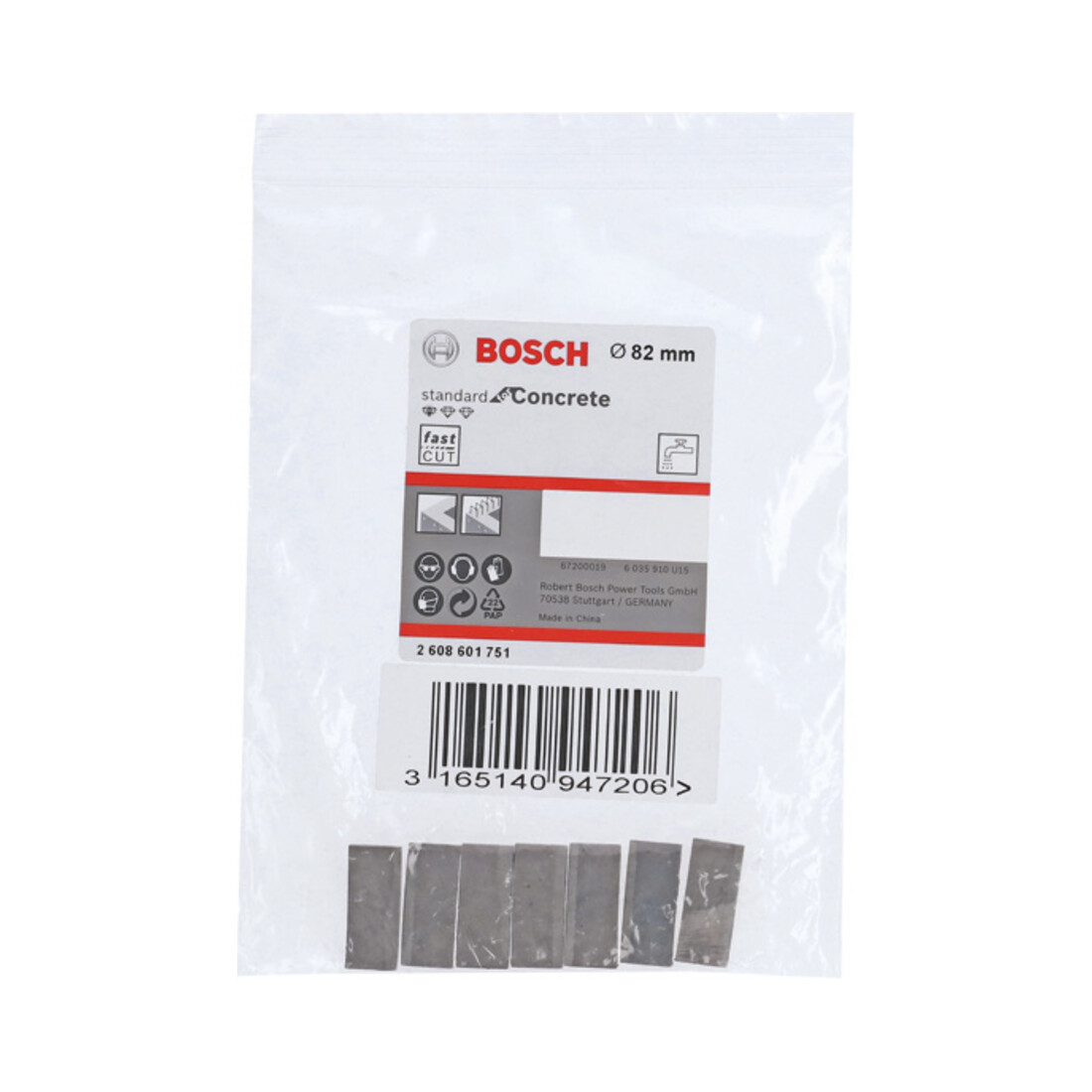 Bosch Segmente für Diamantbohrkrone Standard for Concrete 102 mm 7, 10 mm