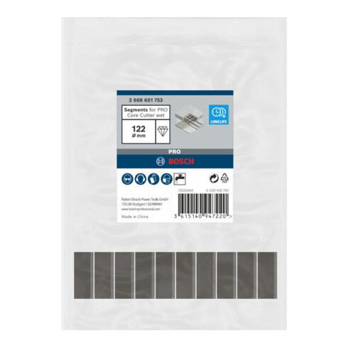 Bosch Segmente für Diamantbohrkrone Standard for Concrete 122 mm 10 10 mm