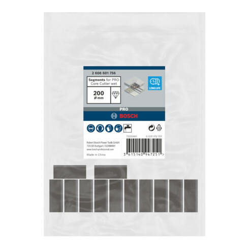 Bosch Segmente für Diamantbohrkrone Standard for Concrete 200 mm 12 10 mm
