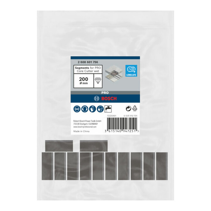 Bosch Segmente für Diamantbohrkrone Standard for Concrete 200 mm 12 10 mm