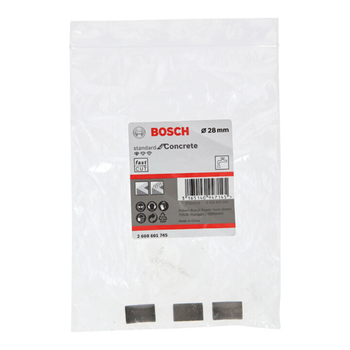 Bosch Segmente für Diamantbohrkrone Standard for Concrete 28 mm 3, 10 mm
