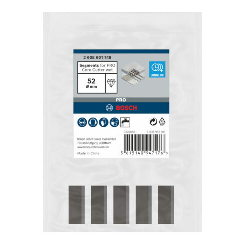 Bosch Segmente für Diamantbohrkrone Standard for Concrete 52 mm 5, 10 mm