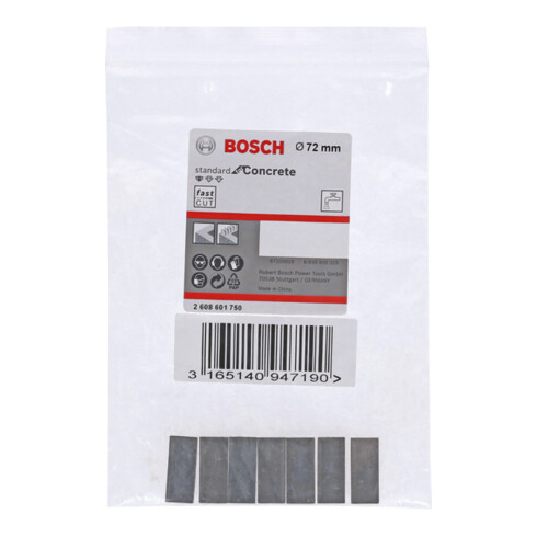 Bosch Segmente für Diamantbohrkrone Standard for Concrete 72 mm 7, 10 mm