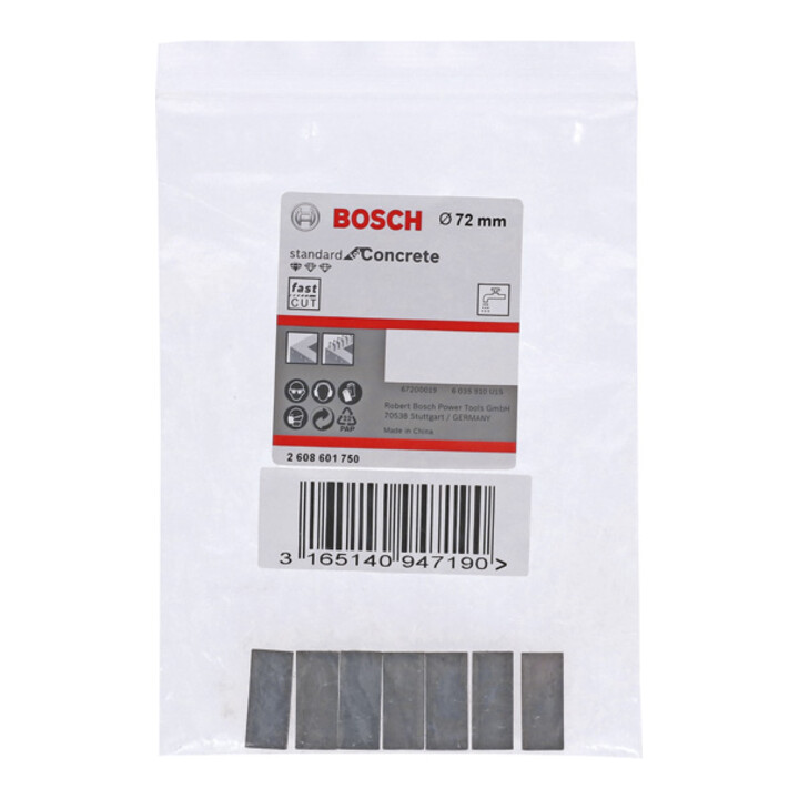 Bosch Segmente für Diamantbohrkrone Standard for Concrete 72 mm 7, 10 mm