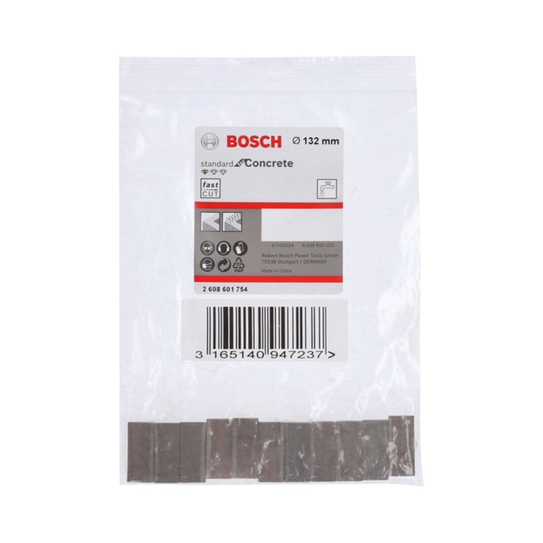 Bosch segmenten voor diamantboorkroon Standard for Concrete 132 mm 11 10 mm