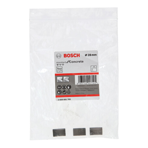 Bosch segmenten voor diamantboorkroon Standard for Concrete 28 mm 3, 10 mm