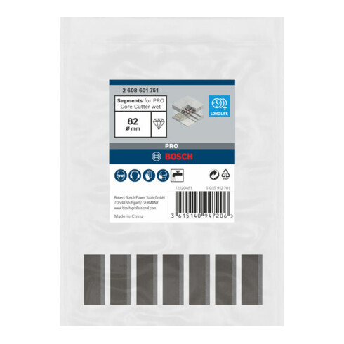 Bosch segmenten voor diamantboorkroonkroon Standard for Concrete 102 mm 7, 10 mm