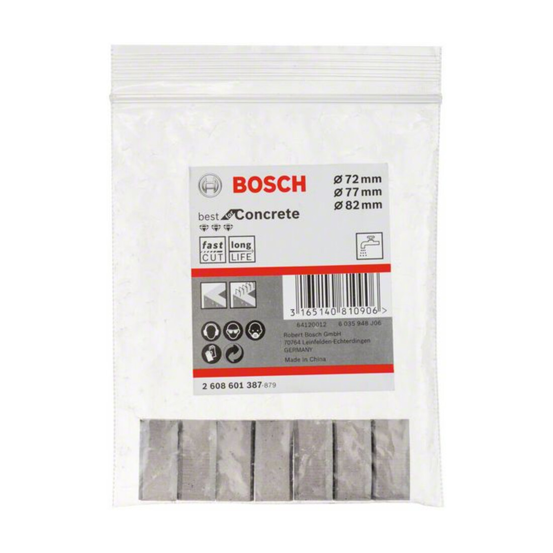 Bosch Segmenti per corone diamantate 1 1/4" UNC Best for Concrete, 7 72/78/82mm 7