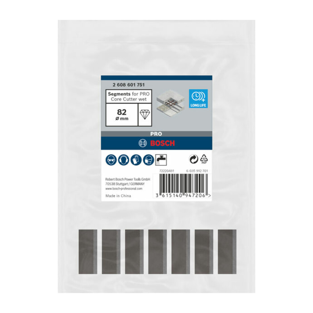 Bosch Segmenti per corone diamantate Standard for Concret, 102mm 7, 10mm