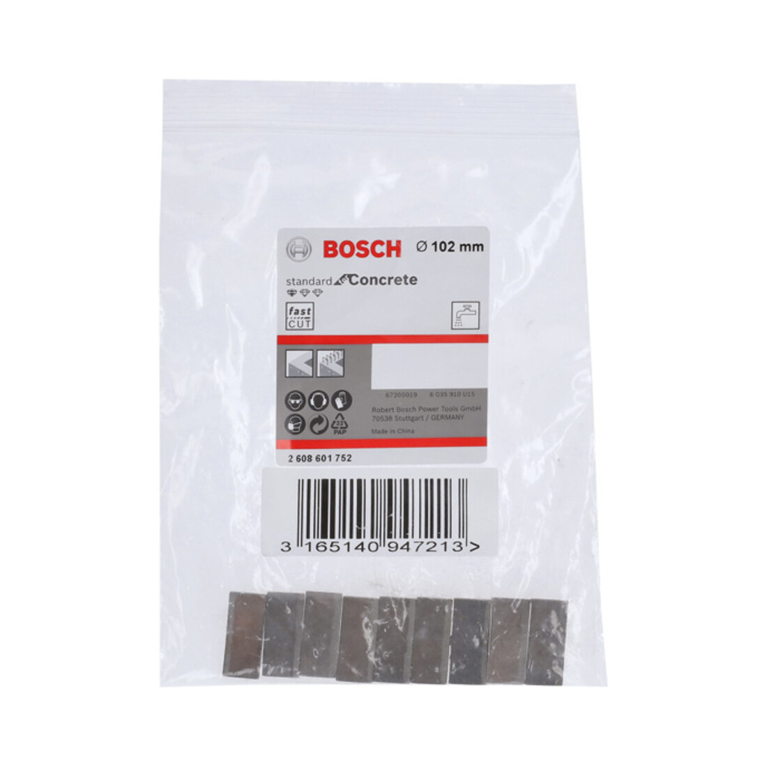 Bosch Segmenti per corone diamantate Standard for Concret, 102mm 9, 10mm