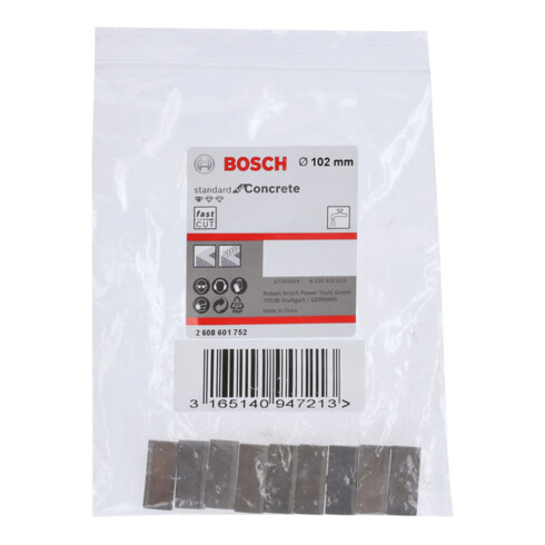 Bosch Segmenti per corone diamantate Standard for Concret, 102mm 9, 10mm