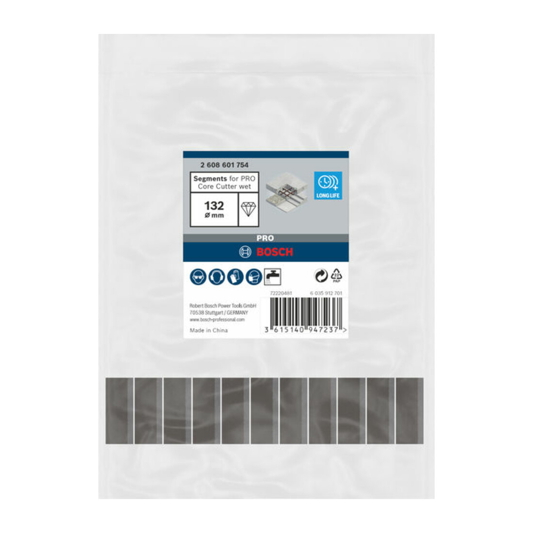 Bosch Segmenti per corone diamantate Standard for Concret, 132mm 11 10mm