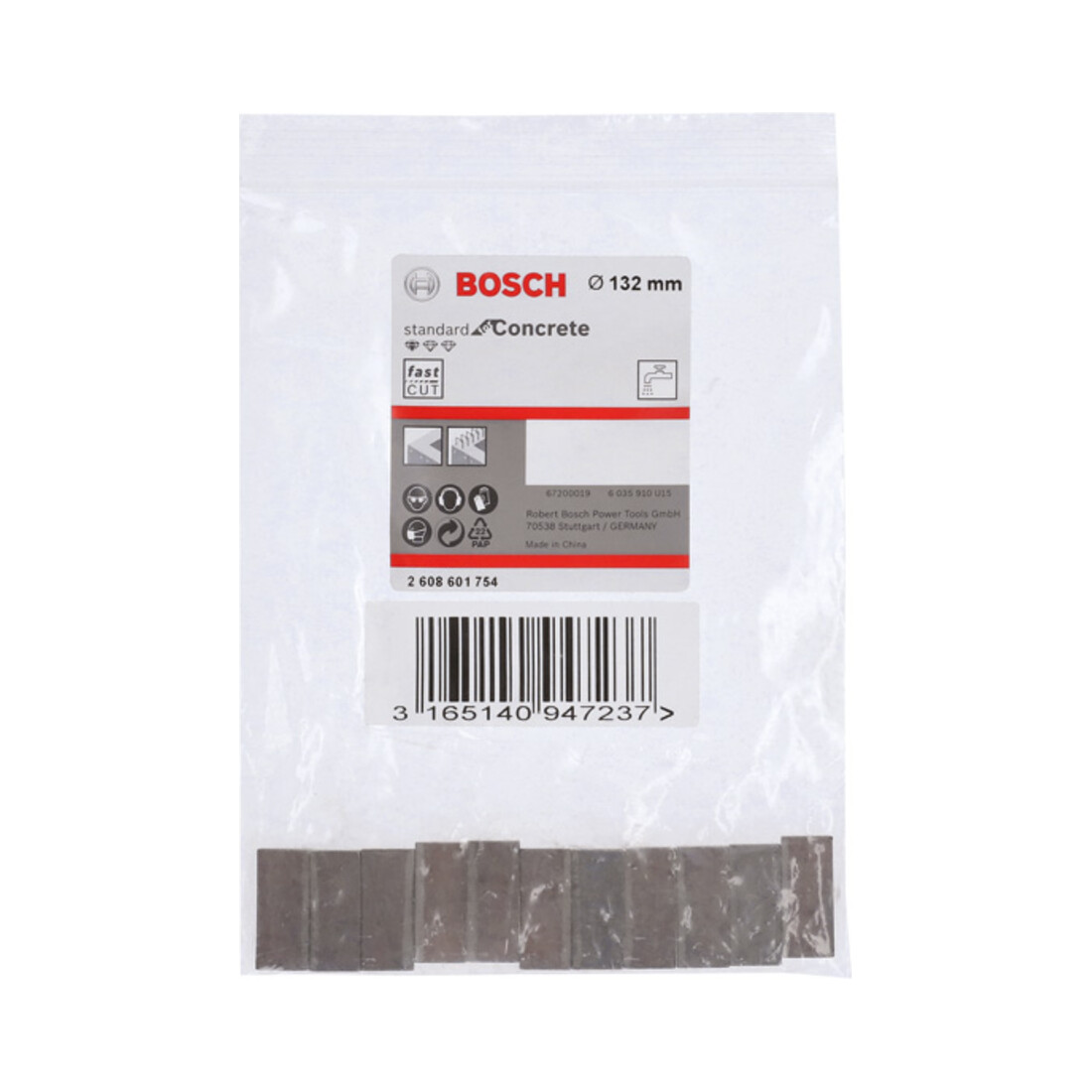 Bosch Segmenti per corone diamantate Standard for Concret, 132mm 11 10mm