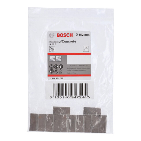 Bosch Segmenti per corone diamantate Standard for Concret, 152mm 12 10mm