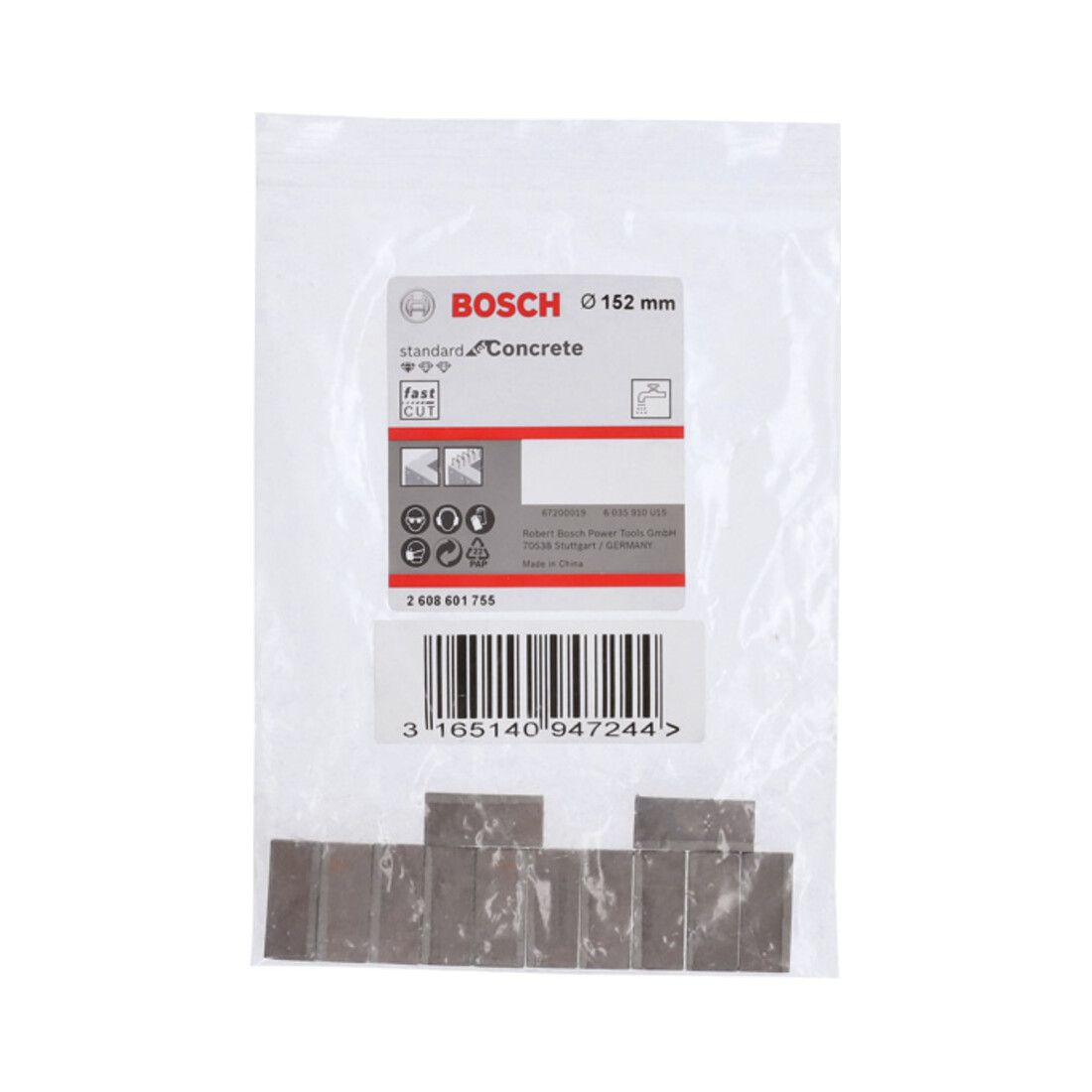Bosch Segmenti per corone diamantate Standard for Concret, 152mm 12 10mm