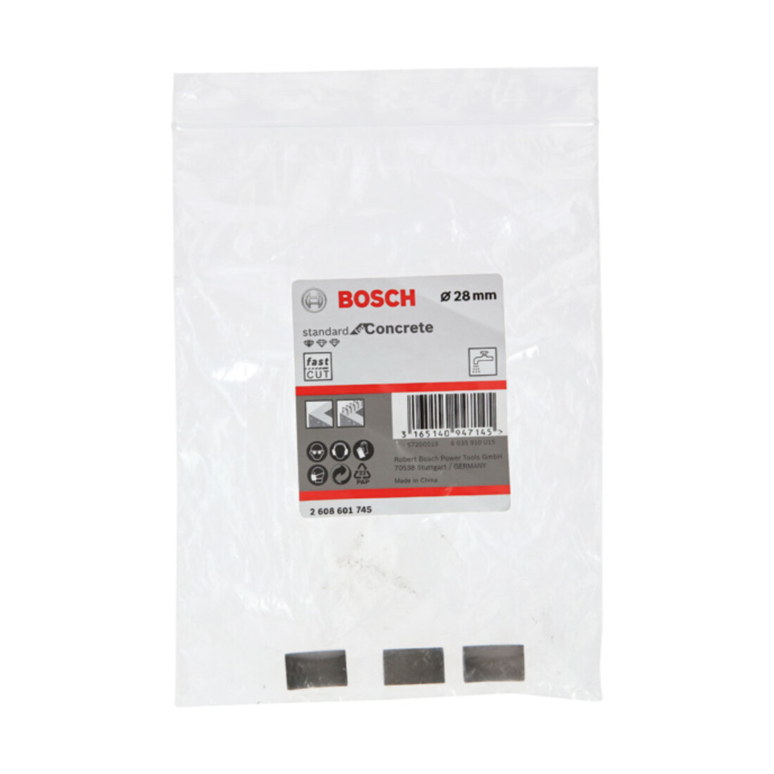 Bosch Segmenti per corone diamantate Standard for Concret, 28mm 3, 10mm