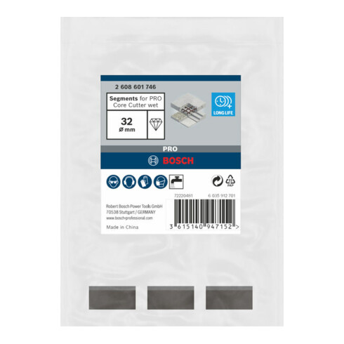 Bosch Segmenti per corone diamantate Standard for Concret, 32mm 3, 10mm