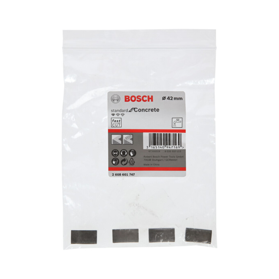 Bosch Segmenti per corone diamantate Standard for Concret, 42mm 4, 10mm