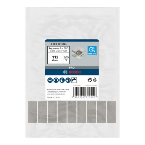 Bosch Segments pour couronne diamantée humide PRO, 112 mm, 1 1/4 pouce UNC