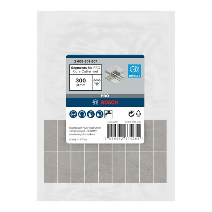 Bosch Segments pour couronne diamantée humide PRO, 300 mm, 1 1/4 pouce UNC