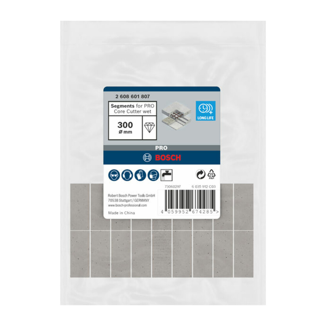 Bosch Segments pour couronne diamantée humide PRO, 300 mm, 1 1/4 pouce UNC