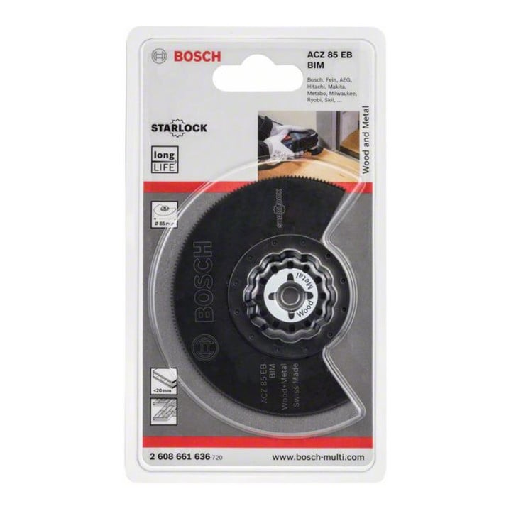 Bosch Segmentsägeblatt ACZ 85 EB, Wood and Metal, BIM, 85 mm, gekröpft