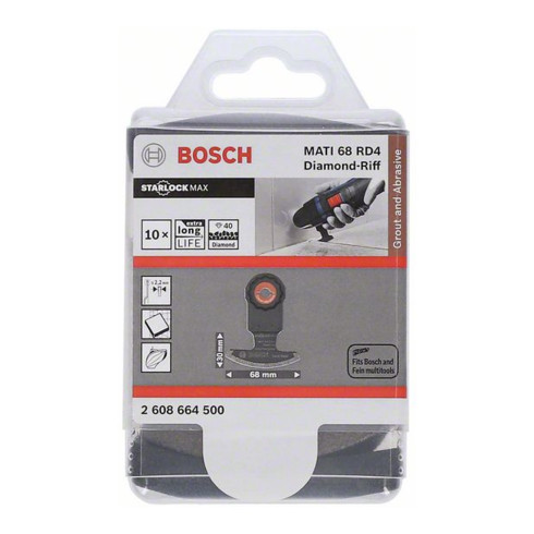 Bosch segmentzaagblad diamant RIFF MATI 68 RD4, 68 x 30 mm, set van 10