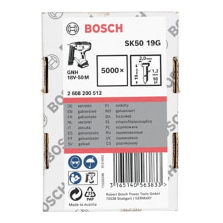 Bosch Senkkopfstift SK50 1.2 mm galvanisch verzinkt