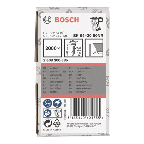 Bosch Senkkopf-Stift SK64 20NR 50 mm Edelstahl